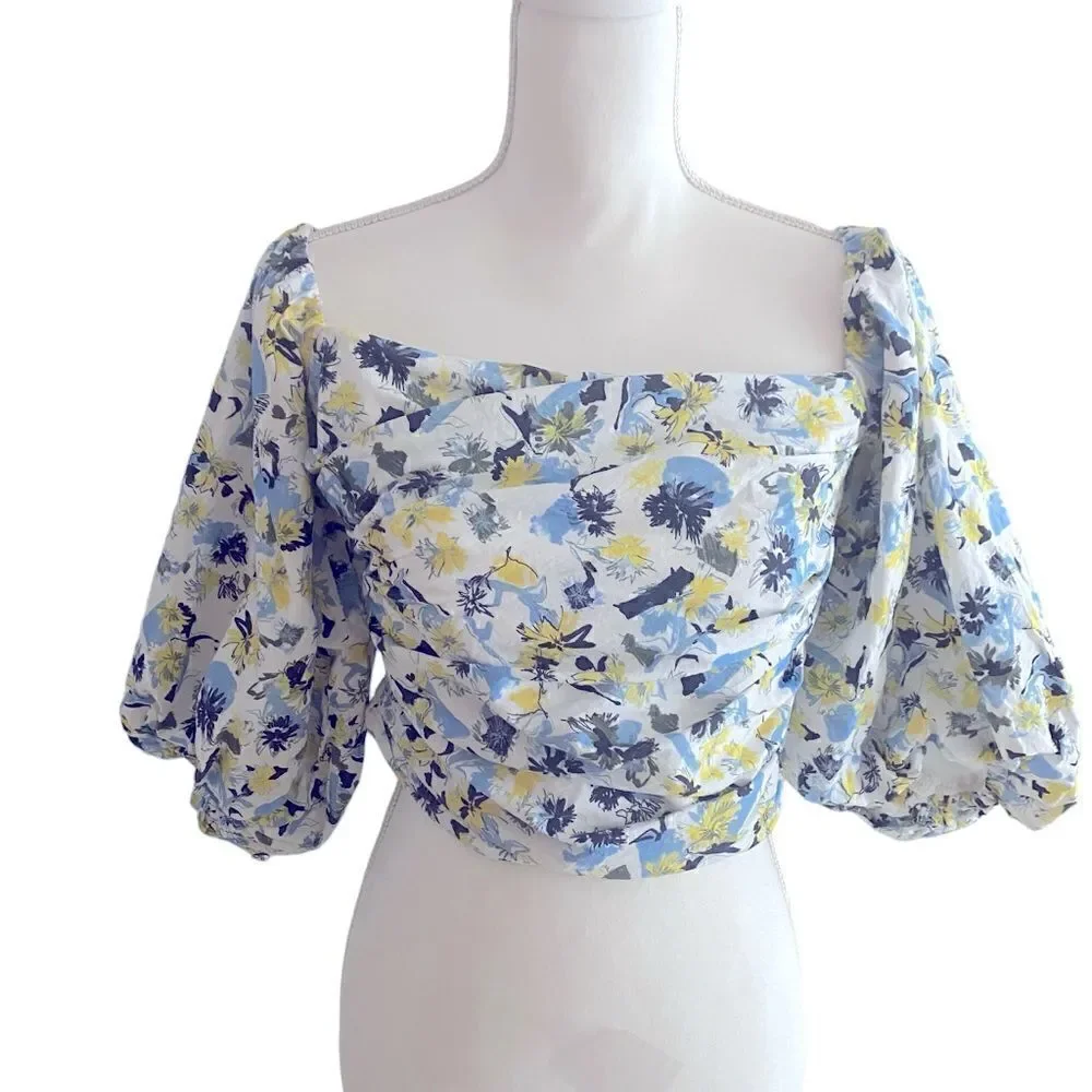Tanya Taylor Floral Crop Top Size 8